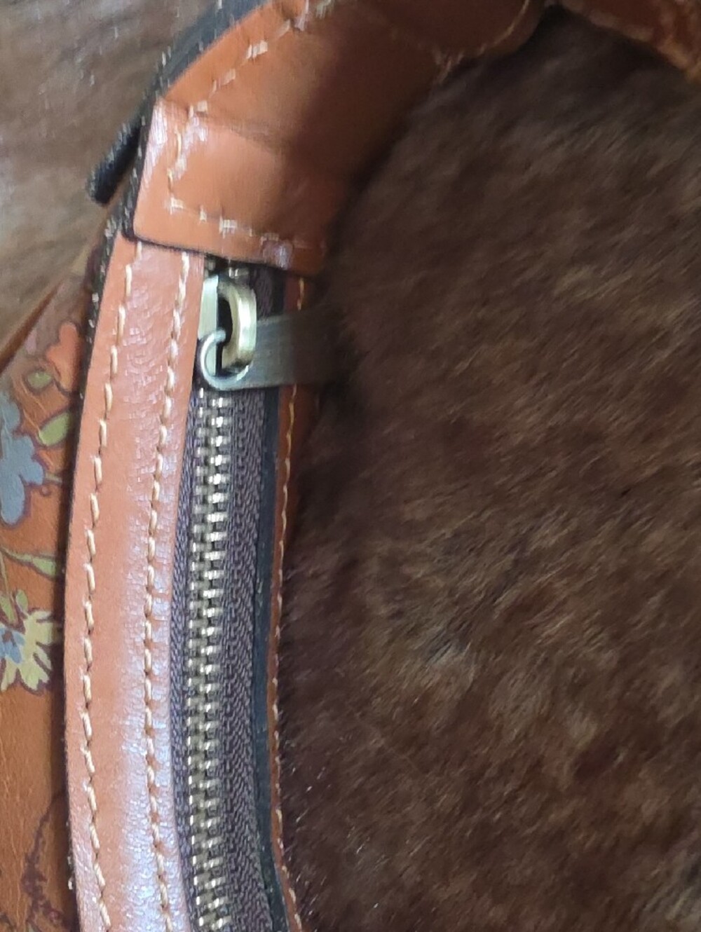 Patricia Nash Brown Floral Embossed Leather Crossbody - Picture 6 of 10